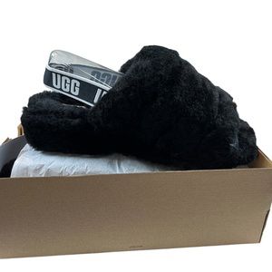 UGG Fluff Yeah Slides Black Size 10. New With Box